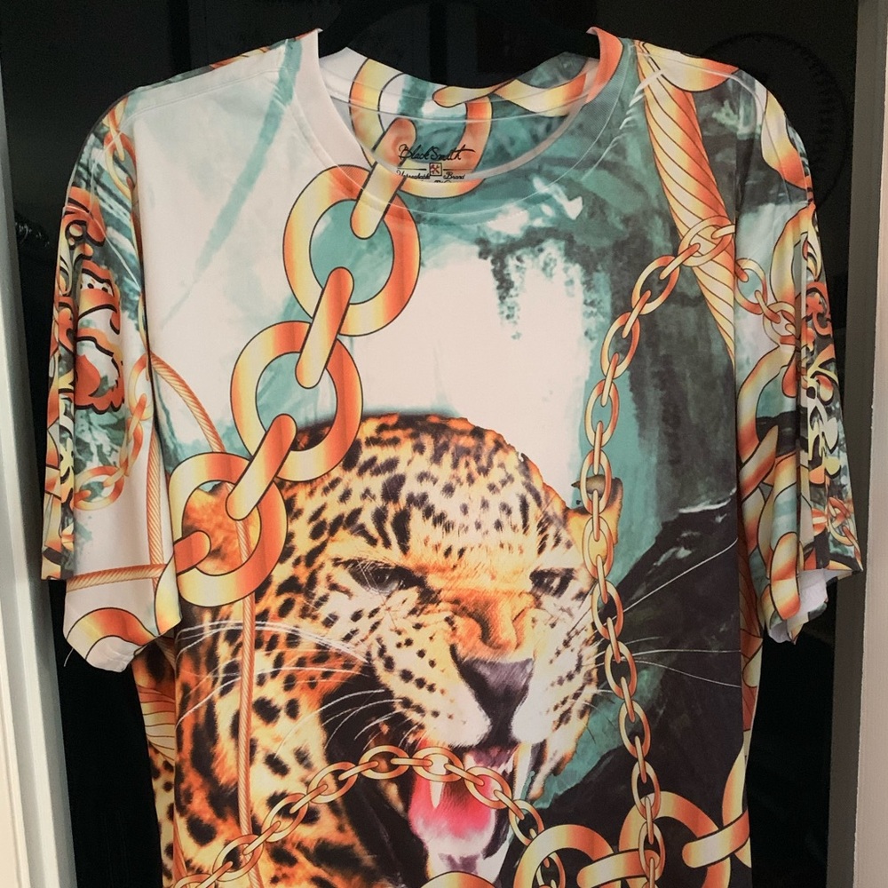 Black Smith 100% Polyester Leopard Shirt